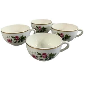 Vintage Hall Superior Quality Heather Rose Teacups Set of 4